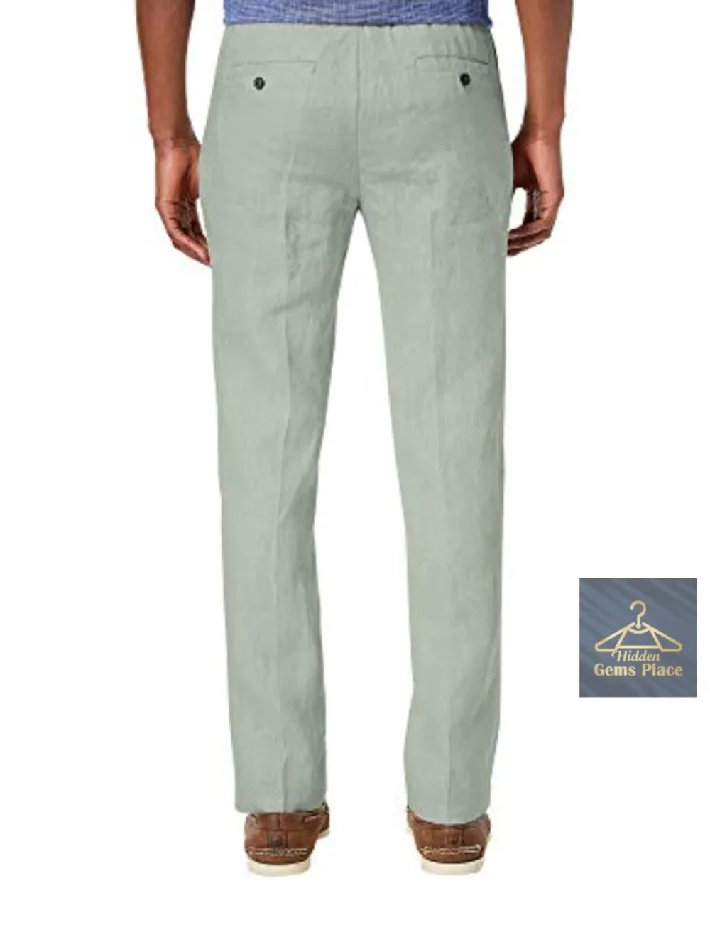 Premium Linen Pants Wrinkle Resistant Flat Front Classic Slacks